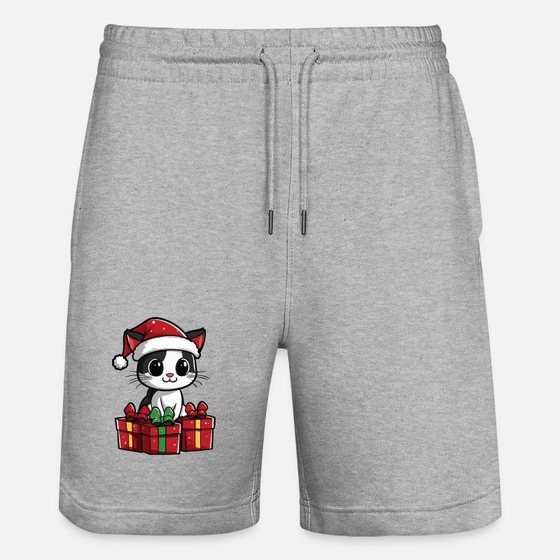 Cadeaux de Noël pour chats - Short de jogging bio TRAINER Stanley/Stella unisexe - gris chiné