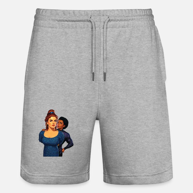 UNDER ARREST - nice people - Short de jogging bio TRAINER Stanley/Stella unisexe - gris chiné