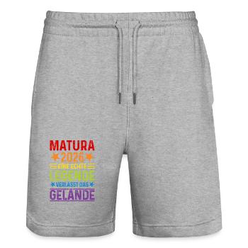 Matura 2026: Real legend leaves the site - Stanley/Stella Trainer Unisex Organic Jogging Shorts - heather grey - Front - Nik (191cm) & Marisol (170cm)