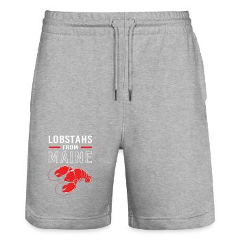 Languste Meeresfrüchte Maine Lobster Hummer - Stanley/Stella Unisex Bio Joggingshorts Trainer  - Grau meliert - Vorne - Nik (191cm) & Marisol (170cm)