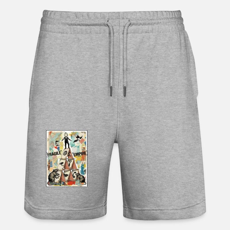 Fragile Empire Kartenhaus Systemkritik - Short de jogging bio TRAINER Stanley/Stella unisexe - gris chiné