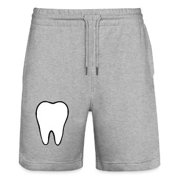 Dent, dents, dentiste - Short de jogging bio TRAINER Stanley/Stella unisexe - gris chiné - Devant - Nik (191cm) & Marisol (170cm)
