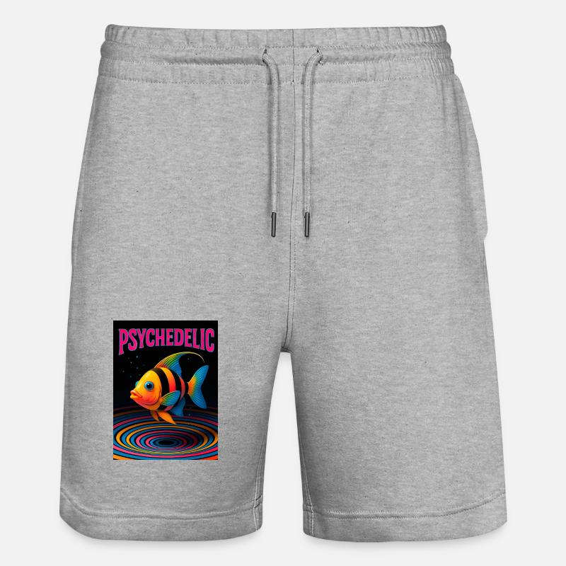 Psychedelic Fish in Spirals - Short de jogging bio TRAINER Stanley/Stella unisexe - gris chiné
