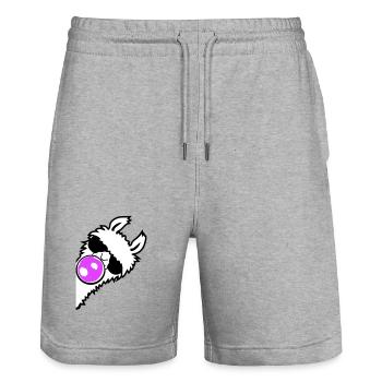 Llama Bubblegum Sunglasses Side Profile Cool Side - Stanley/Stella Trainer Unisex Organic Jogging Shorts - heather grey - Front - Nik (191cm) & Marisol (170cm)