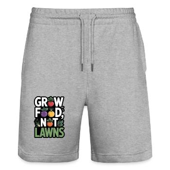 Permaculture philosophy of life for nature lovers - Stanley/Stella Trainer Unisex Organic Jogging Shorts - heather grey - Front - Nik (191cm) & Marisol (170cm)