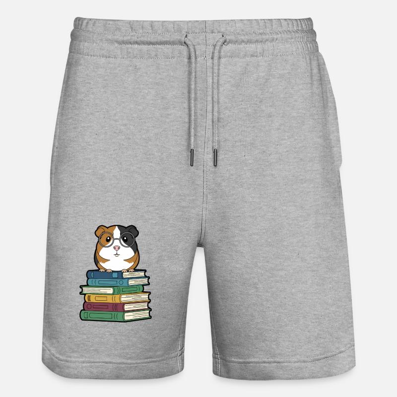Nerd des livres cochons d’Inde, - Short de jogging bio TRAINER Stanley/Stella unisexe - gris chiné