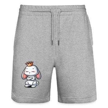 Rabbit Bunny Bunny Long Eared Thumper Ram - Stanley/Stella Trainer Unisex Organic Jogging Shorts - heather grey - Front - Nik (191cm) & Marisol (170cm)