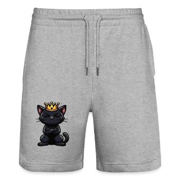 Lustige Katze Katzen Katzenliebhaber Kätzchen - Stanley/Stella Unisex Bio Joggingshorts Trainer  - Grau meliert - Vorne - Nik (191cm) & Marisol (170cm)
