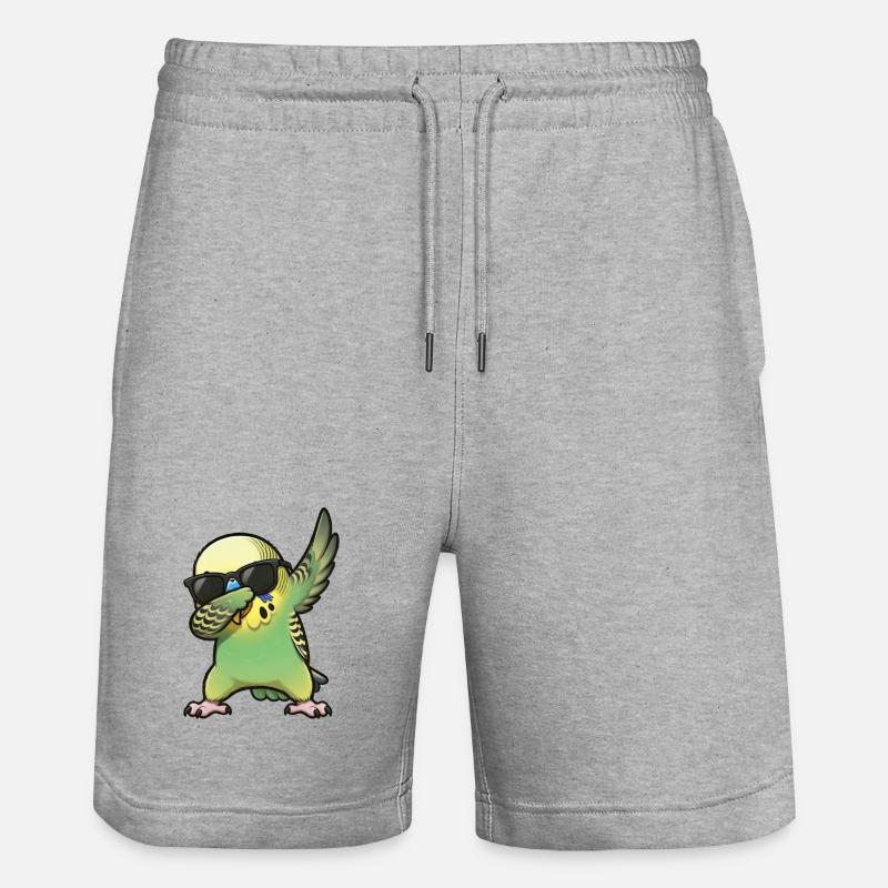 Tamponare il verde pappagallino - Pantaloncini da jogger ecologici unisex Trainer di Stanley/Stella - grigio melange