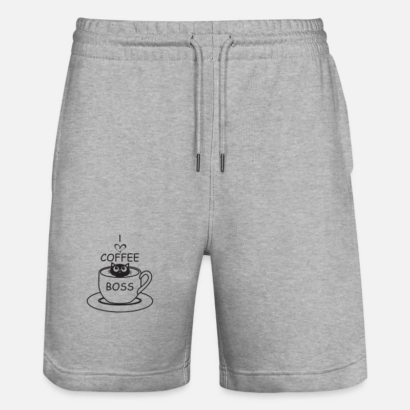 Chat de café - Short de jogging bio TRAINER Stanley/Stella unisexe - gris chiné