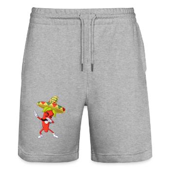 Chili Pepper Shirt abtupfen - Stanley/Stella Unisex Bio Joggingshorts Trainer  - Grau meliert - Vorne - Nik (191cm) & Marisol (170cm)