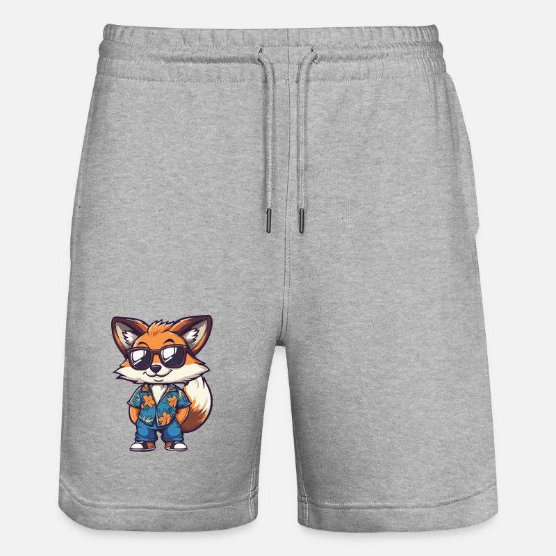 Fuchs Comic Urlaub - Stanley/Stella Unisex Bio Joggingshorts Trainer  - Grau meliert