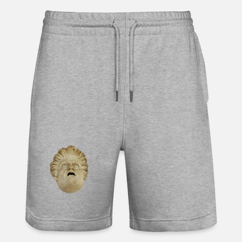 Tête du Masque de Pierre d’Ulysse - Short de jogging bio TRAINER Stanley/Stella unisexe - gris chiné