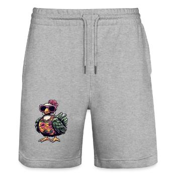 Turkey Comic Holiday - Stanley/Stella Trainer Unisex Organic Jogging Shorts - heather grey - Front - Nik (191cm) & Marisol (170cm)