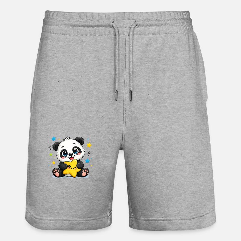 Panda Star Friend - Short de jogging bio TRAINER Stanley/Stella unisexe - gris chiné