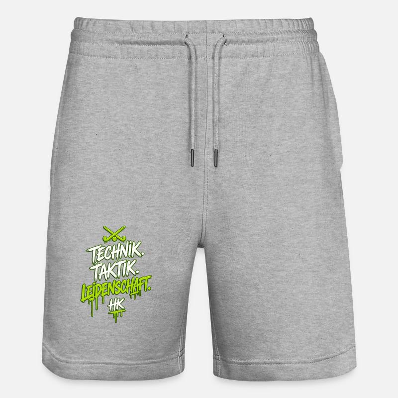 Technik. Taktik. Leidenschaft. - Stanley/Stella Unisex Bio Joggingshorts Trainer  - Grau meliert