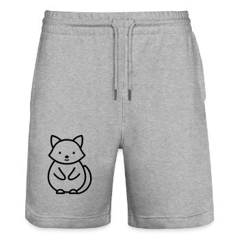 raccoon - Stanley/Stella Trainer Unisex Organic Jogging Shorts - heather grey - Front - Nik (191cm) & Marisol (170cm)