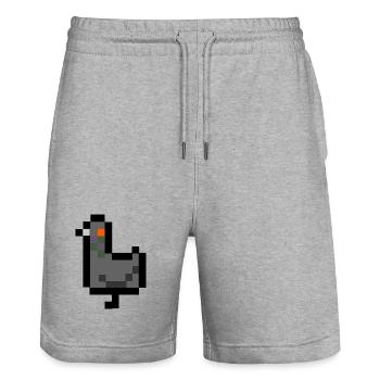 pigeon pixel - Short de jogging bio TRAINER Stanley/Stella unisexe - gris chiné - Devant - Nik (191cm) & Marisol (170cm)