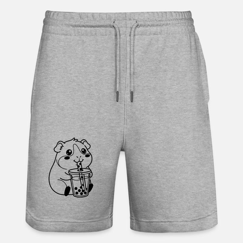 hamster bubble tea - Stanley/Stella Trainer Unisex Organic Jogging Shorts - heather grey