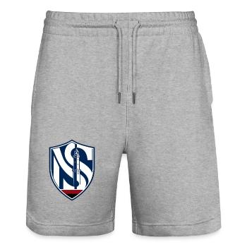 Leuchtturm in der Nacht - Stanley/Stella Unisex Bio Joggingshorts Trainer  - Grau meliert - Vorne - Nik (191cm) & Marisol (170cm)