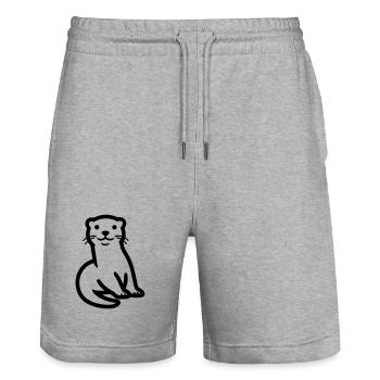 loutre - Short de jogging bio TRAINER Stanley/Stella unisexe - gris chiné - Devant - Nik (191cm) & Marisol (170cm)