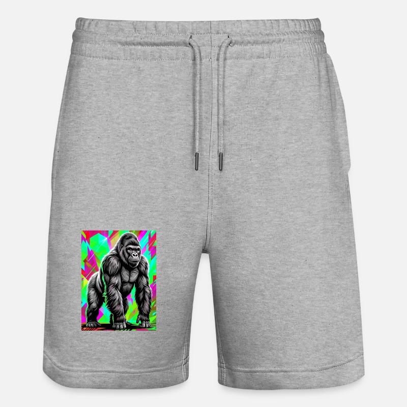 gorilla - Stanley/Stella Trainer Unisex Organic Jogging Shorts - heather grey