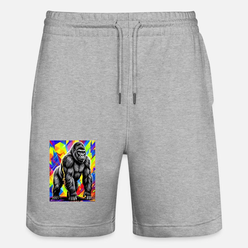 Gorilla - Stanley/Stella Unisex Bio Joggingshorts Trainer  - Grau meliert