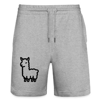 Lama - Stanley/Stella Unisex Bio Joggingshorts Trainer  - Grau meliert - Vorne - Nik (191cm) & Marisol (170cm)