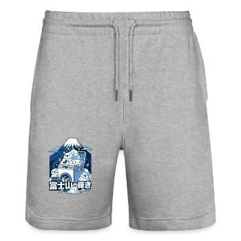 Fuji Fresh Kawaii Waschmaschine - Stanley/Stella Unisex Bio Joggingshorts Trainer  - Grau meliert - Vorne - Nik (191cm) & Marisol (170cm)