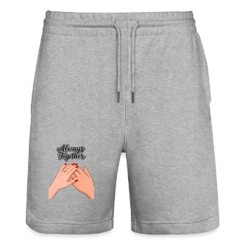 Always Together: Hands with Wedding Rings - Stanley/Stella Trainer Unisex Organic Jogging Shorts - heather grey - Front - Nik (191cm) & Marisol (170cm)