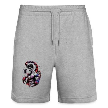 Scorpion_Astro_Homme - Stanley/Stella Trainer Unisex Organic Jogging Shorts - heather grey - Front - Nik (191cm) & Marisol (170cm)
