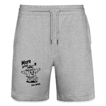 More grind, less mind! - Stanley/Stella Unisex Bio Joggingshorts Trainer  - Grau meliert - Vorne - Nik (191cm) & Marisol (170cm)