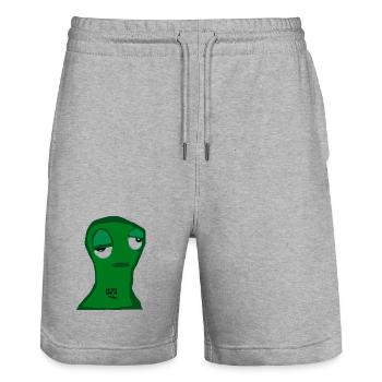 Politik Frust genervt  - Stanley/Stella Unisex Bio Joggingshorts Trainer  - Grau meliert - Vorne - Nik (191cm) & Marisol (170cm)