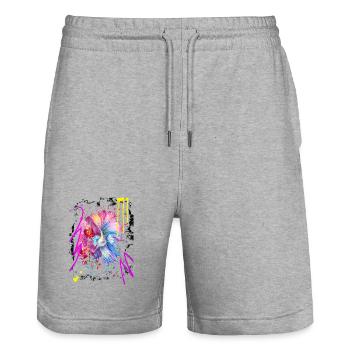 Pisces Woman – Astrology Gift - Stanley/Stella Trainer Unisex Organic Jogging Shorts - heather grey - Front - Nik (191cm) & Marisol (170cm)