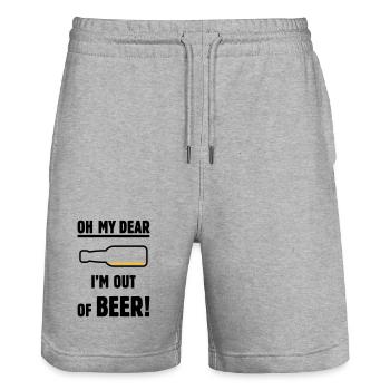 Oh My Dear – I’m Out Of Beer! (Ale Lager / POS 2C) - Stanley/Stella Trainer Unisex Organic Jogging Shorts - heather grey - Front - Nik (191cm) & Marisol (170cm)