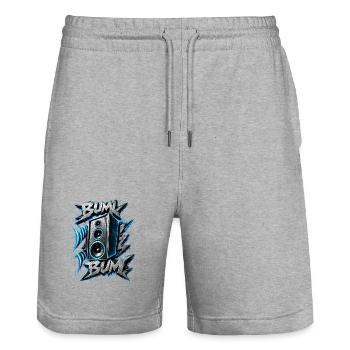 Bass Boom Graffiti Speaker - Stanley/Stella Trainer Unisex Organic Jogging Shorts - heather grey - Front - Nik (191cm) & Marisol (170cm)