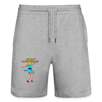 Dancing Girl - Dance Lifestyle - Stanley/Stella Trainer Unisex Organic Jogging Shorts - heather grey - Front - Nik (191cm) & Marisol (170cm)