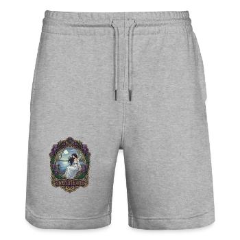 La paix au bord de l’eau dans le style Art nouveau - Short de jogging bio TRAINER Stanley/Stella unisexe - gris chiné - Devant - Nik (191cm) & Marisol (170cm)