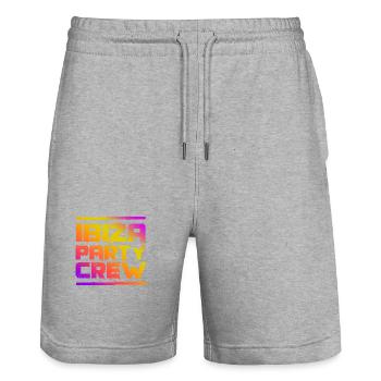 Ibiza Party Crew Colorful - Stanley/Stella Trainer Unisex Organic Jogging Shorts - heather grey - Front - Nik (191cm) & Marisol (170cm)