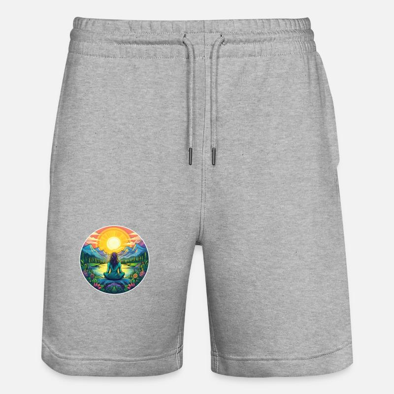 Méditation - Short de jogging bio TRAINER Stanley/Stella unisexe - gris chiné