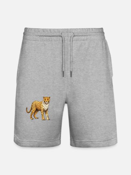 Gepard Tier - Stanley/Stella Unisex Bio Joggingshorts Trainer  - Grau meliert