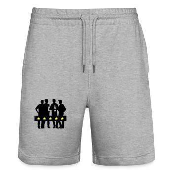 Bachelor Party Bachelor Party - Stanley/Stella Trainer Unisex Organic Jogging Shorts - heather grey - Front - Nik (191cm) & Marisol (170cm)