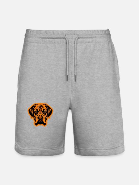 Mastiff Dog Head - Stanley/Stella Trainer Unisex Organic Jogging Shorts - heather grey