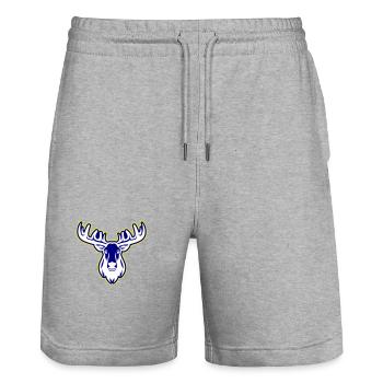 Elch Kopf - Stanley/Stella Unisex Bio Joggingshorts Trainer  - Grau meliert - Vorne - Nik (191cm) & Marisol (170cm)