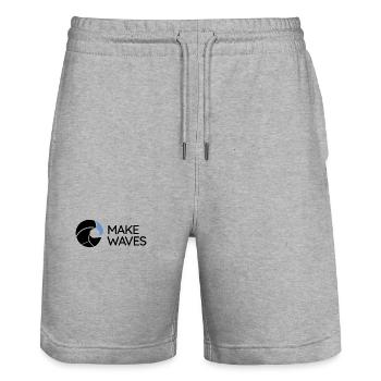 Wave - Make Waves - Stanley/Stella Trainer Unisex Organic Jogging Shorts - heather grey - Front - Nik (191cm) & Marisol (170cm)