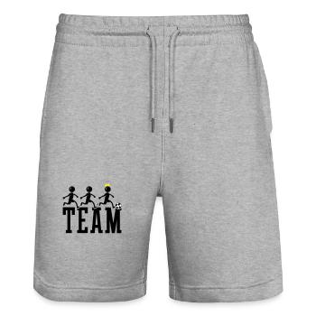 Fussballer Team Fussball - Stanley/Stella Unisex Bio Joggingshorts Trainer  - Grau meliert - Vorne - Nik (191cm) & Marisol (170cm)