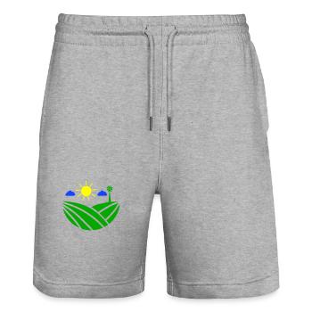 Farm Landwirt - Stanley/Stella Unisex Bio Joggingshorts Trainer  - Grau meliert - Vorne - Nik (191cm) & Marisol (170cm)