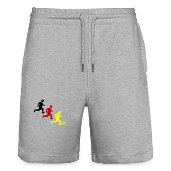 Fussballer Fussball Germany - Stanley/Stella Unisex Bio Joggingshorts Trainer  - Grau meliert - Vorne - Nik (191cm) & Marisol (170cm)