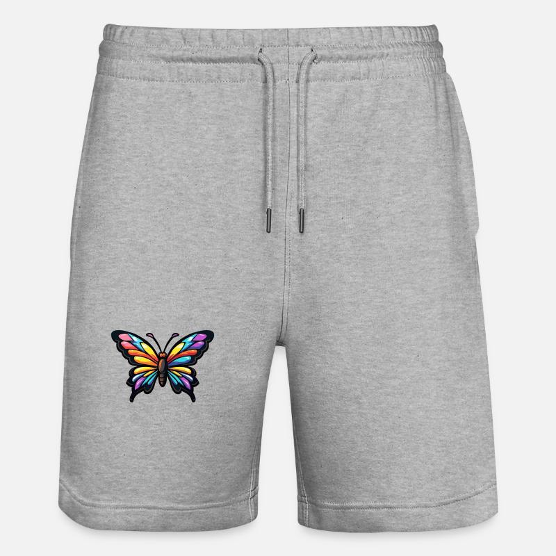Butterfly Comic - Stanley/Stella Trainer Unisex Organic Jogging Shorts - heather grey