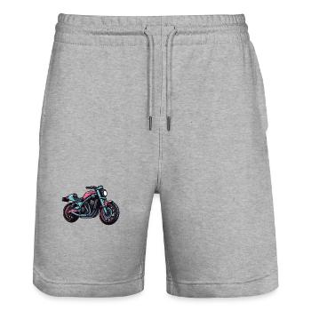 Motorcycle Biker - Stanley/Stella Trainer Unisex Organic Jogging Shorts - heather grey - Front - Nik (191cm) & Marisol (170cm)